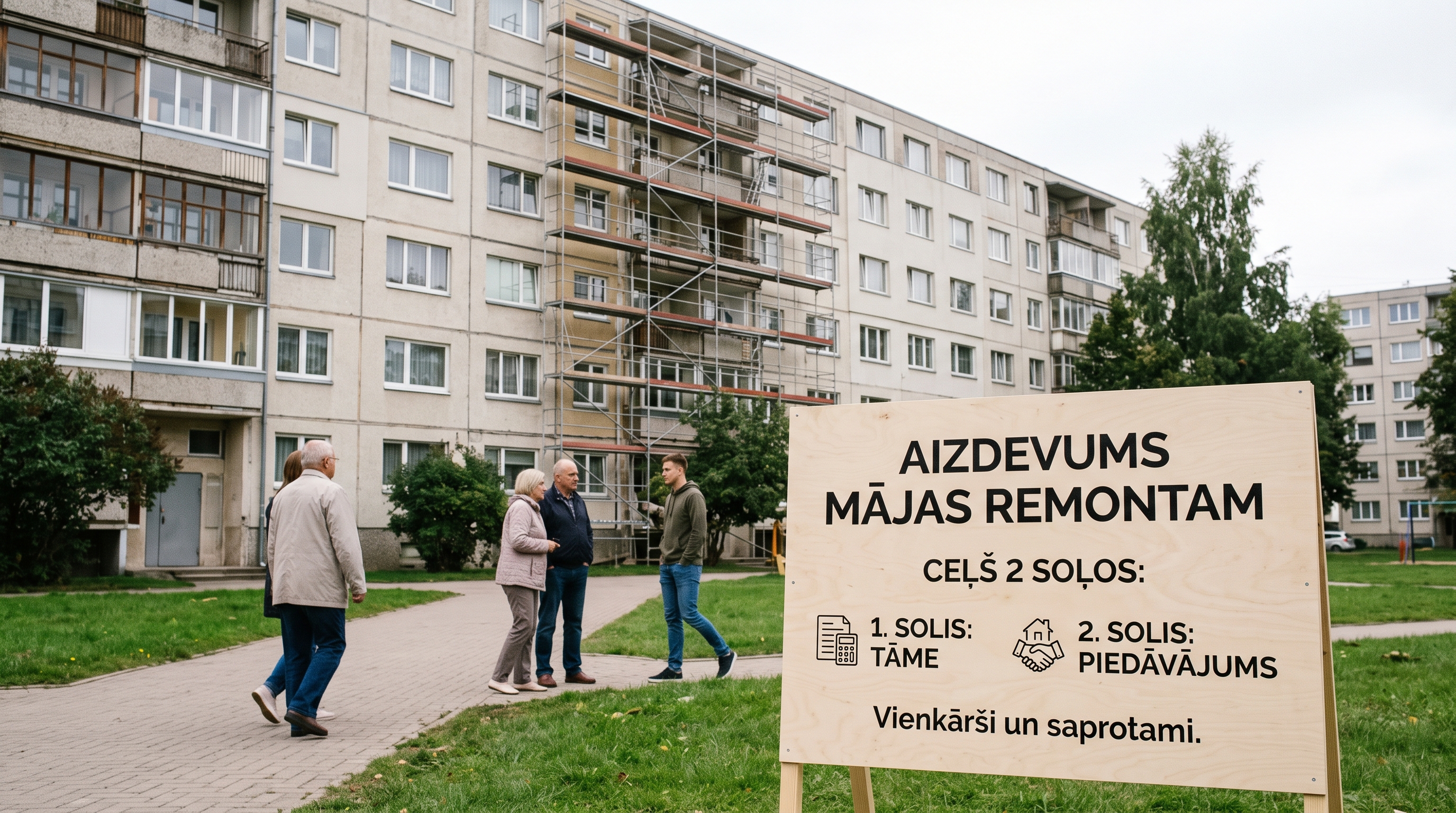 Daudzdzīvokļu mājas remonts ar aizdevumu dzīvokļu īpašnieku kopībai